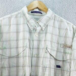Columbia PFG Super Bonehead Men's XL Plaid Button Down Fishing Shirt Vented Camp